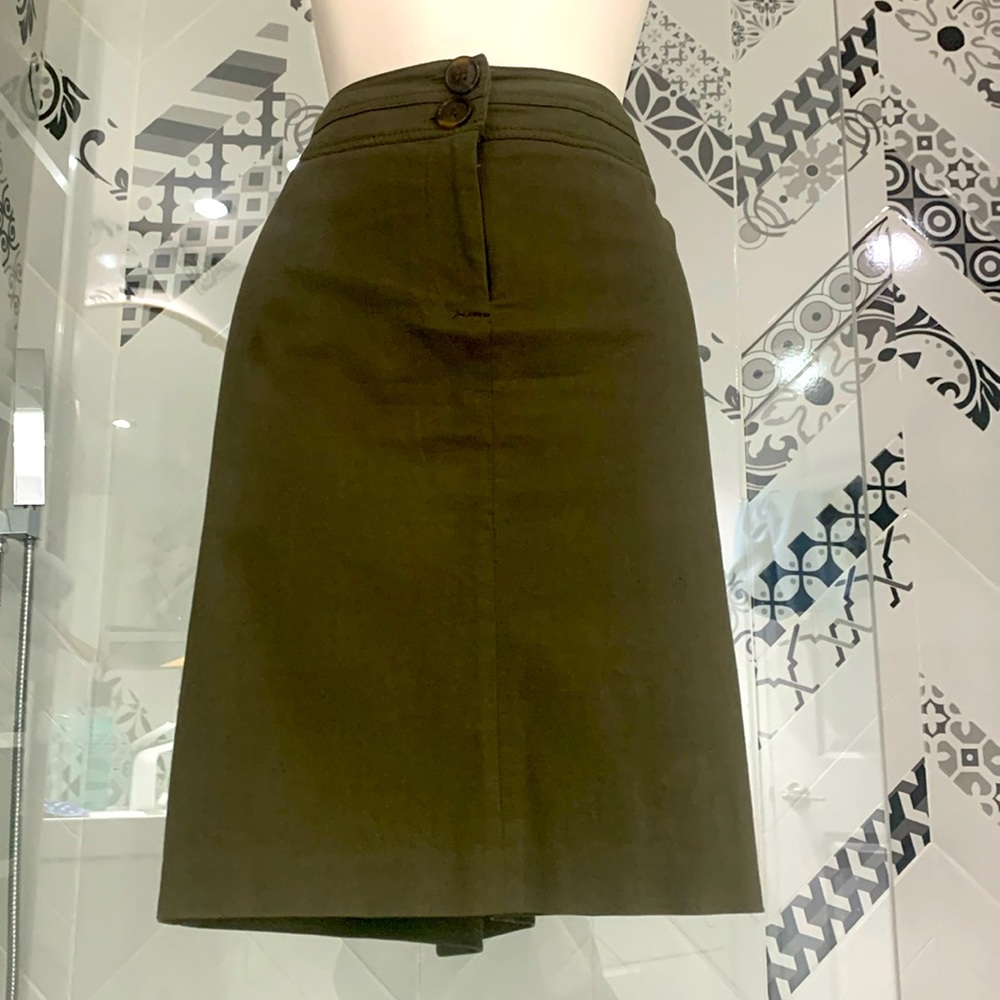 Like 🆕Bianca Nygard Vintage Army Green Cotton Blend Mini Skirt - Picture 3 of 13